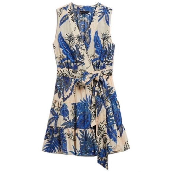 Banana Republic Dresses & Skirts - Banana Republic NWT Stampa Mini Dress Blue Floral Wrap V-Neck Medium